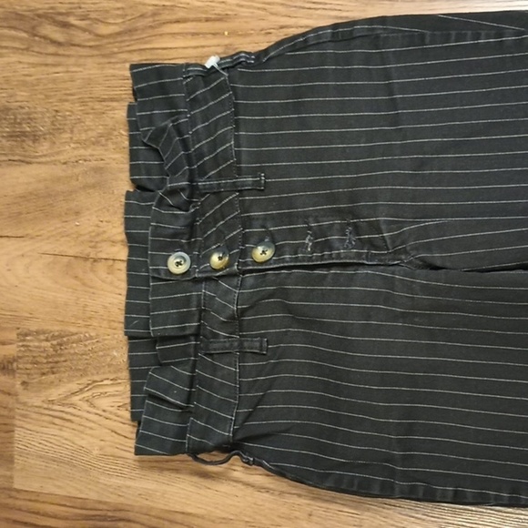 Free People Black Pinstripe Paper Bag Pants NNN - Picture 3 of 5